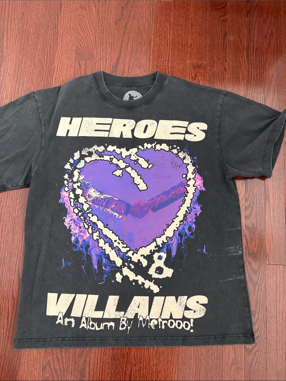 Metro Boomin. Heroes & Villains Tour Graphic Concert Tee - Black & Purple